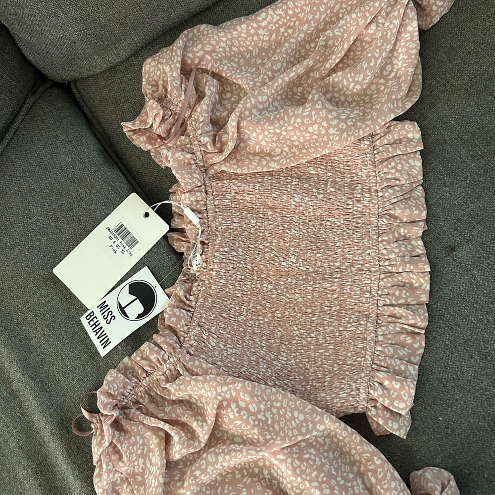 Pink Ruffle Smocked Top